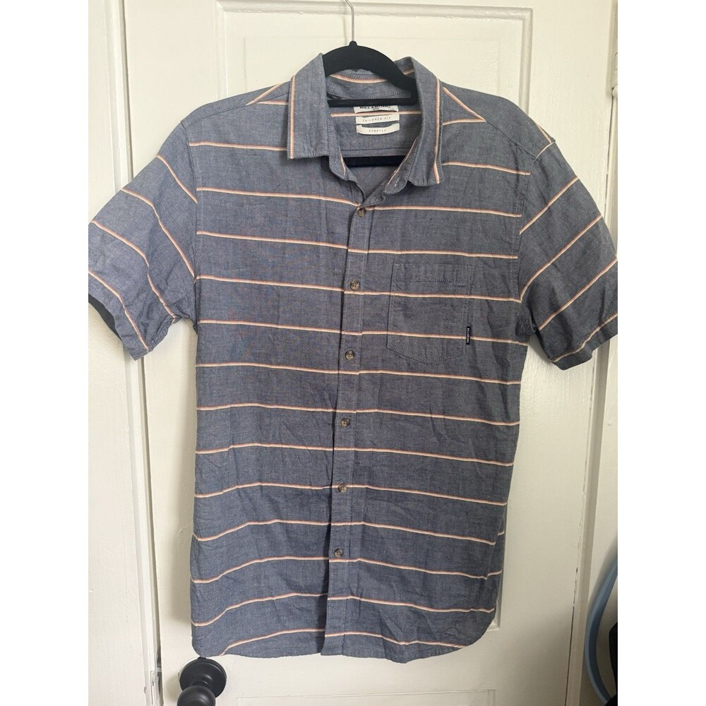 Billabong Men’s Shirt Large Tailored Fit Stretch Striped Short Sleeve Surf Style
